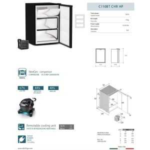 Vitrifrigo C110BT CHR HP Congelatore 108L Unità Esterna 12/24V Nero