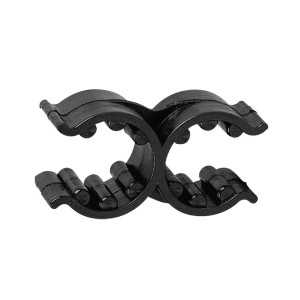 Double Adjustable Plastic Support Clip 18/25mm Black