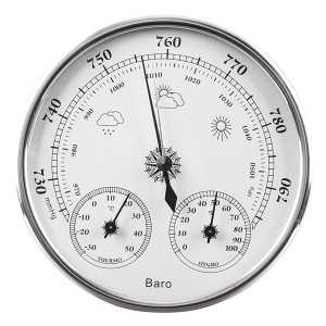 Barometro Termo-Igrometro 128mm Silver per Barca Campeggio Casa
