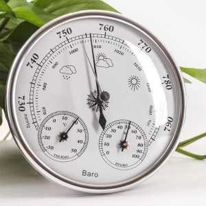Barometer Thermo Hygrometer 128mm Silver for Boat Camping Home
