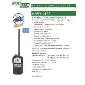 Polmar NAVY-024F VHF Nautico Portatile Galleggiante 600mW
