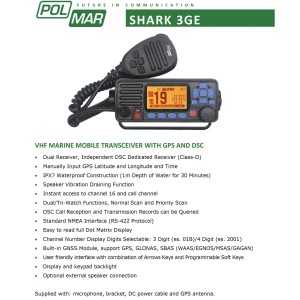 Polmar SHARK 3GE VHF Nautica Fisso con GPS DSC GNSS integrato