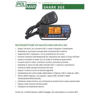Polmar SHARK 3GE VHF Nautica Fisso con GPS DSC GNSS integrato