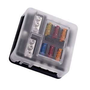 6-way fuse holder for automotive flat fuses with LED display