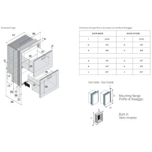 Vitrifrigo DW180 OCX2 DTX IM Frigo-Freezer + Icemaker 144L 230V