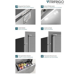 Vitrifrigo DW210 OCX2 RFX Frigorifero a doppio cassetto Inox 182L 12-24V