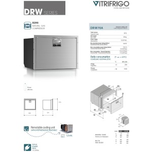 Vitrifrigo DRW70A Frigo-Freezer a cassetto All in One 80L 12-24V