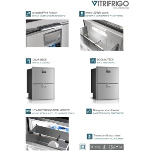 Vitrifrigo DRW360A Frigo-Freezer a cassetto doppio + porta singola All in One 307L 12-24V
