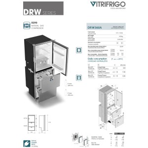 Vitrifrigo DRW360A Frigo-Freezer a cassetto doppio + porta singola All in One 307L 12-24V