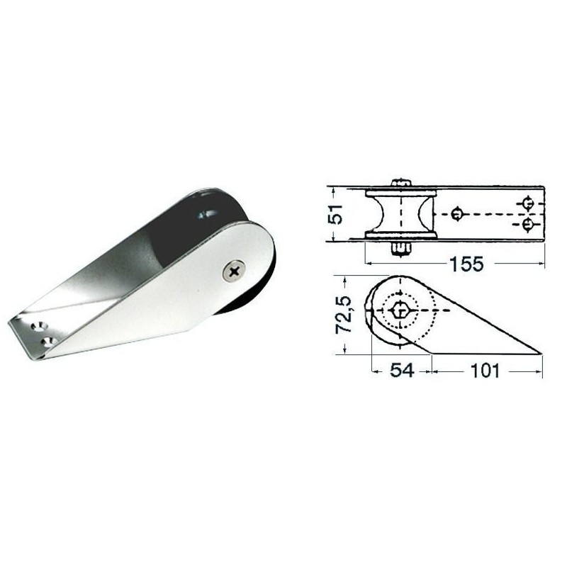 Musone di prua in acciaio inox lucidato - 155x51mm OS0111882-40%