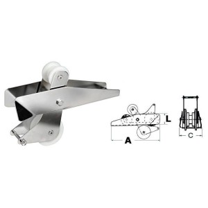 Musone a Ribalta in Inox per Ancore max 14kg 320x90x70mm Puleggia nylon OS0141900-18%