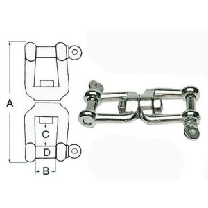 StainleStainless Steel steel shackle-shackle swivel - Pin 6 mm N10701800490