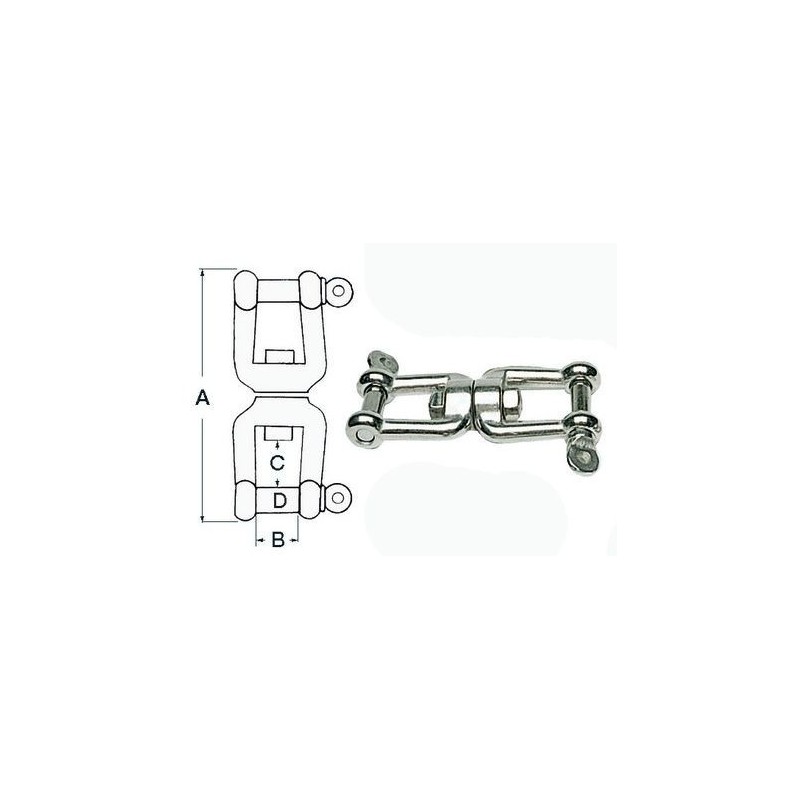 StainleStainless Steel steel shackle-shackle swivel - Pin 6 mm N10701800490