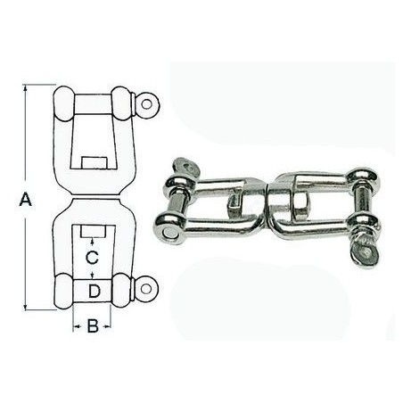 StainleStainless Steel steel shackle-shackle swivel - Pin 6 mm N10701800490