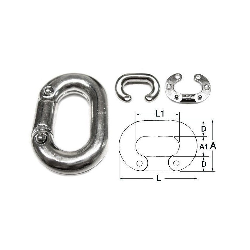 StainleStainless Steel Steel Connecting link for calibrated chain 6mm N12401502132