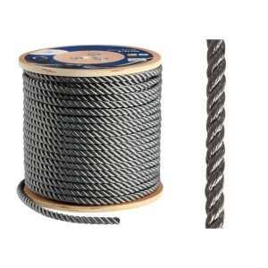 High-strength 3-strand polyester line Ø 14mm Grey 100mt spool OS0645414