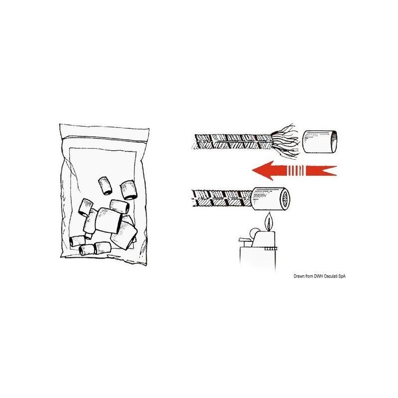 Heat-shrinkable white plastic terminals for lines OS0620200