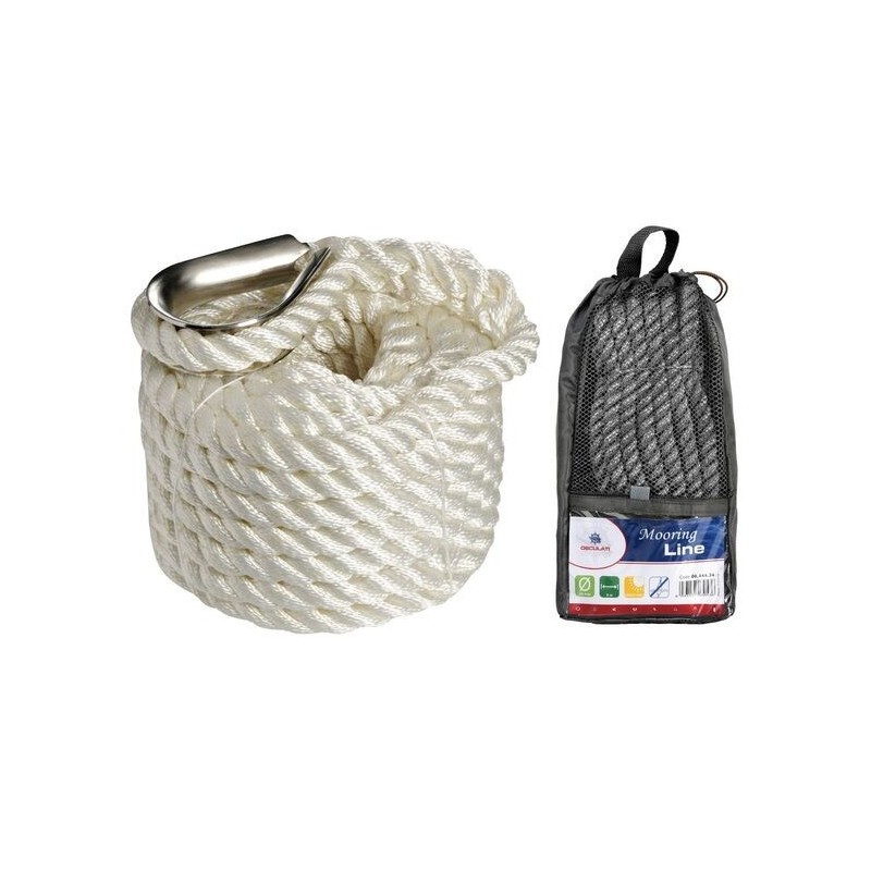 High-strength spliced mooring line Ø 20mm 8mt White OS0644319