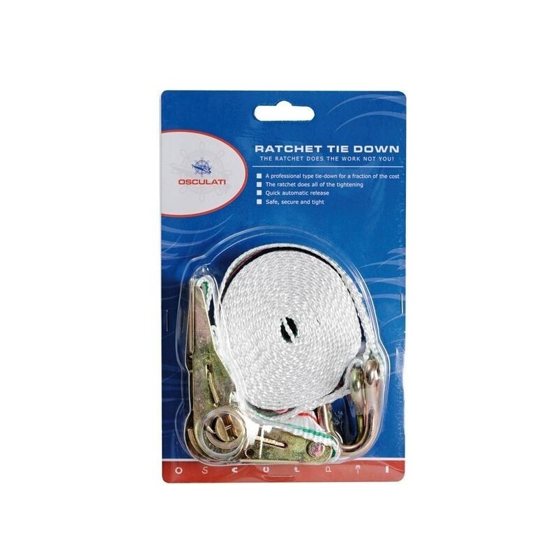 Coloured polyester Ratchet strap with hooks 2mt N10900903524