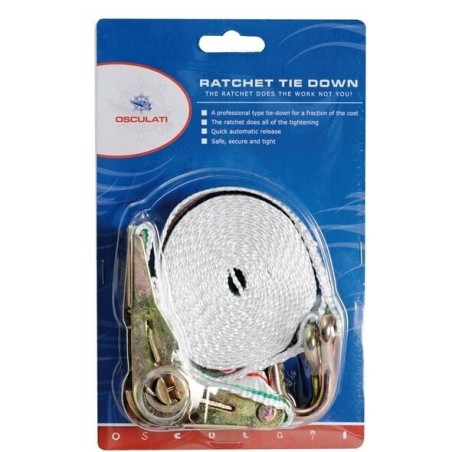 Coloured polyester Ratchet strap with hooks 2mt N10900903524