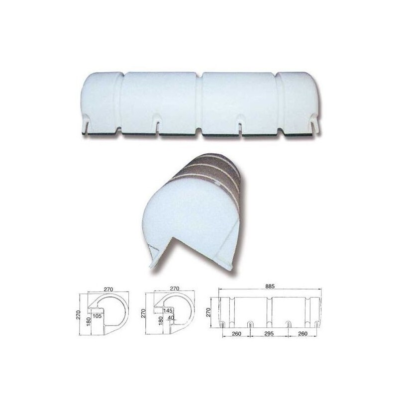 White PVC inflatable dock fenders 885x270x270mm TRP1527027