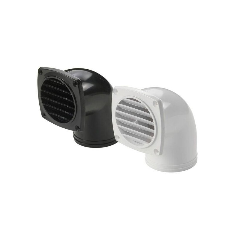 Presa d'aria in ABS con collare 90° 92x92mm Bianca OS5327401-40%
