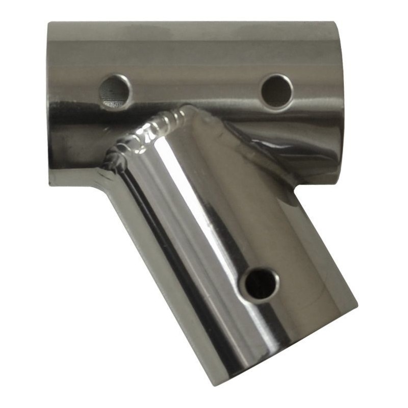 Tee inclinato sinistra 60° in acciaio inox leggero - Tubo D.22 mm MT0634323-5%