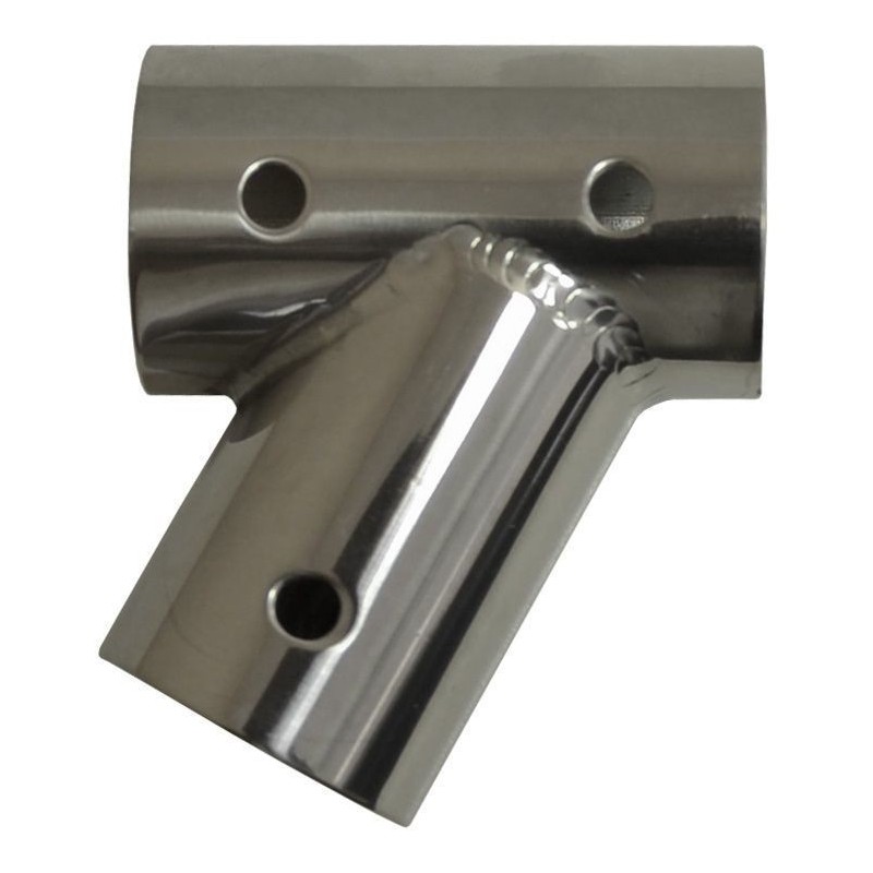 Light stainless steel left inclined tee at 60° - Tube D.25 mm N60840500155SX