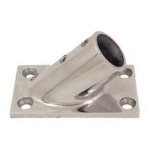 Stainless steel rectangular base at 45° - Tube D.22 mm N60840528033