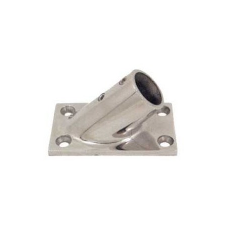 Stainless steel rectangular base at 45° - Tube D.22 mm N60840528033