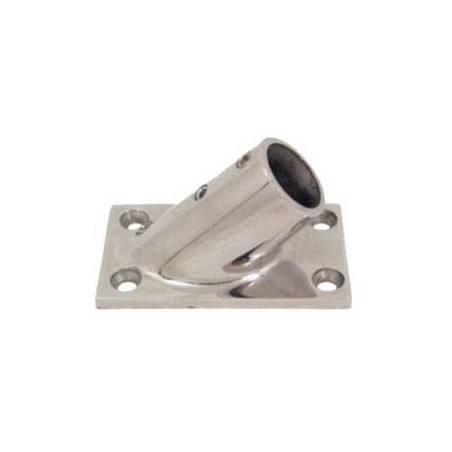 Stainless steel rectangular base at 45° - Tube D.25 mm N60840528034