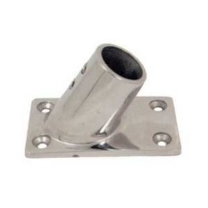 Stainless steel rectangular base at 60° - Tube D.25 mm N60840528037