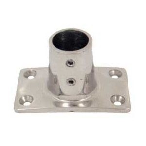 Stainless steel rectangular base at 90° - Tube D.22 mm N60840528039