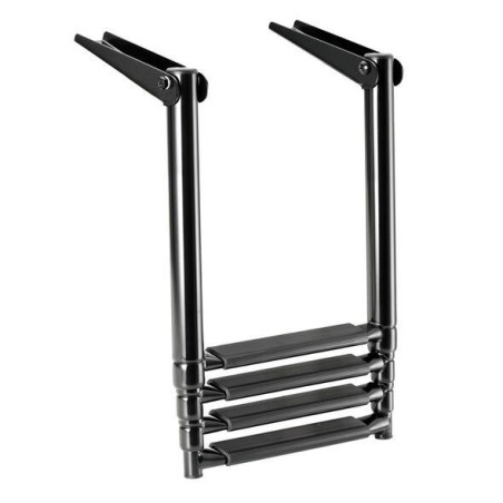 Total Black telescopic ladders for platforms black colour 4 steps OS4953604