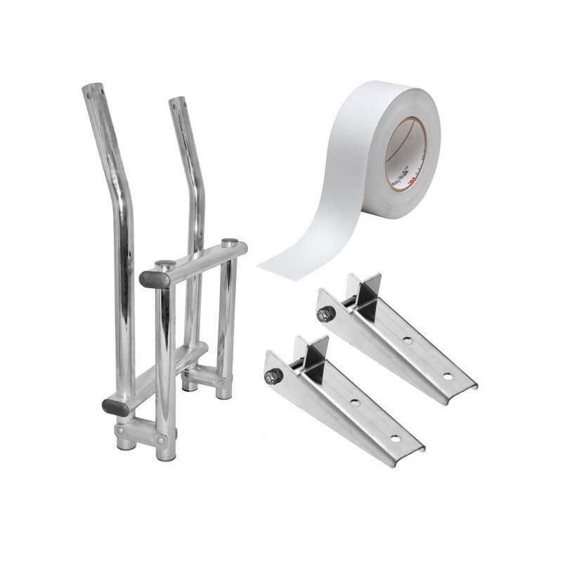 Scaletta INOX pieghevole 2 gradini antiscivolo con chiusura a ribalta N30810111200-40%