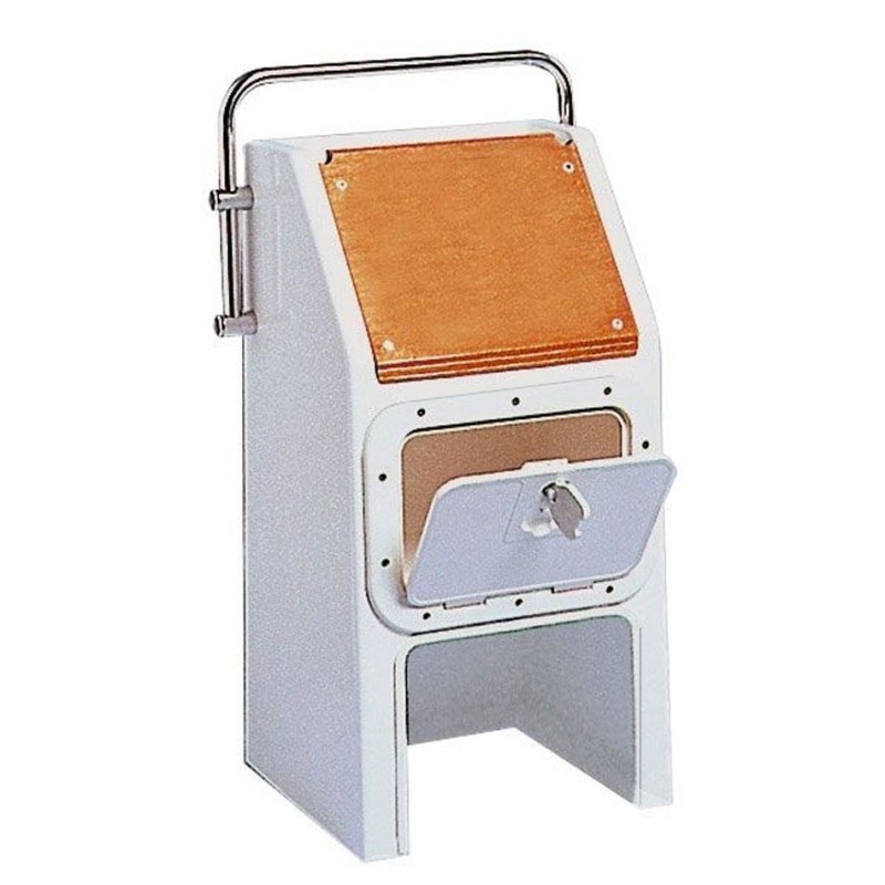 Plancia di Guida in Vetroresina Bianca Corrimano in Inox H.81cm Base 40x44cm OS4830000-28%