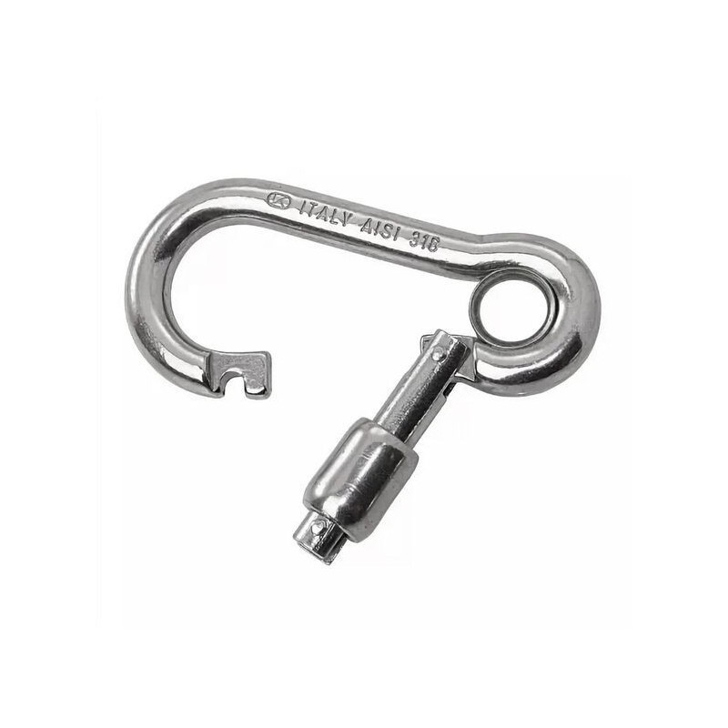 Stainless steel snap hook with outward opening L.60mm OS0928706