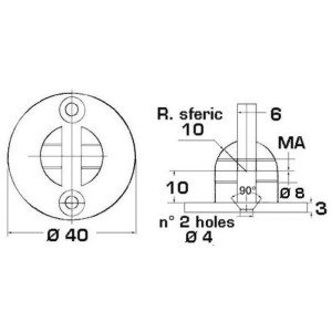 Basetta con forcella Ø 8mm OS3801368-40%