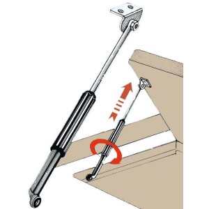 Telescopic hatch stay 220/480mm OS3819160