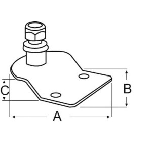 Embossed Fastening plate Ø 8-mm threaded pin OS3801310