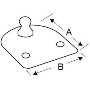 Piastrina in inox piana Perno filettato 8mm L. 23mm OS3801299-40%