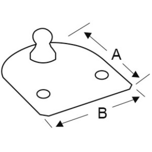 Fastening Flat plate Threaded pin 8mm OS3801320