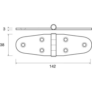 Stainless Steel Double Wing Hinge 142xh38mm MT0452914