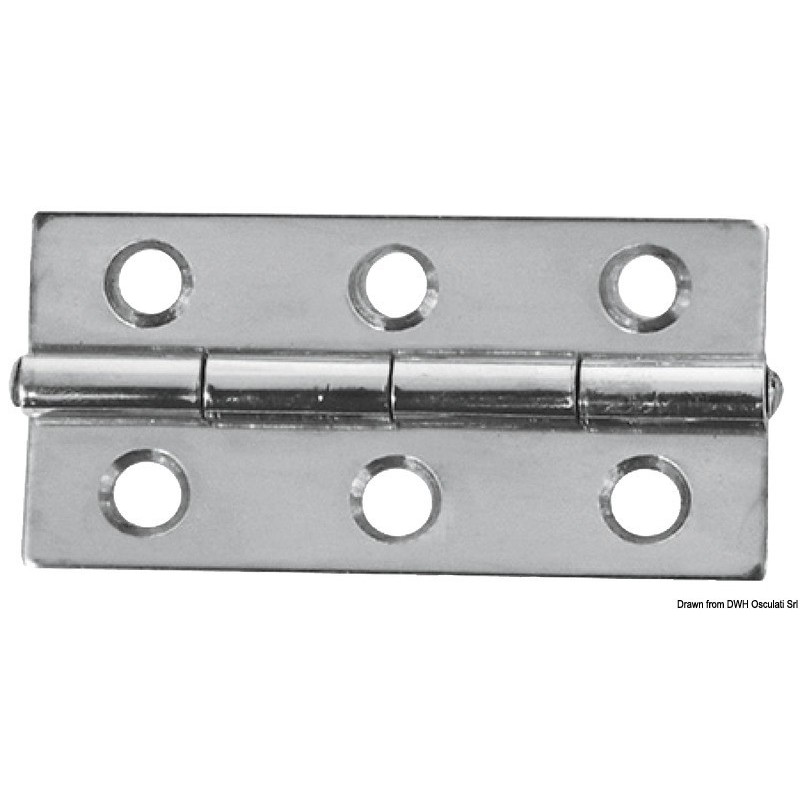 Mirror polished stainless steel Rectangular hinge 75x40mm 1.3mm N60242240125