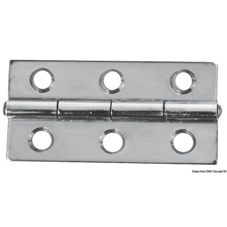 Mirror polished stainless steel Rectangular hinge 75x40mm 1.3mm N60242240125