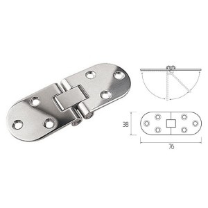 Stainless steel Foldable hinge for table floors lockers 76x38x2mm N60242240200