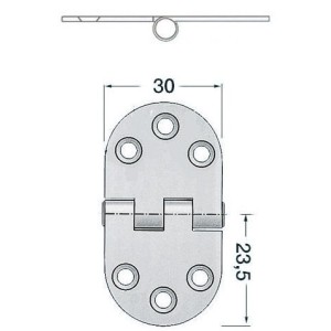 Stainless steel embedded hinge 48x30mm Thickness 1.5mm N60242240203