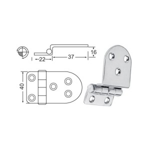Stainless steel Overhang hinge 59x40mm Thickness 2mm OS3844158