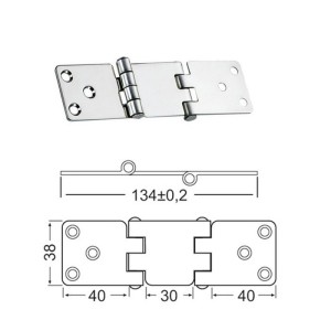 Stainless steel Overhang hinge 134x38mm Thickness 2mm OS3844182