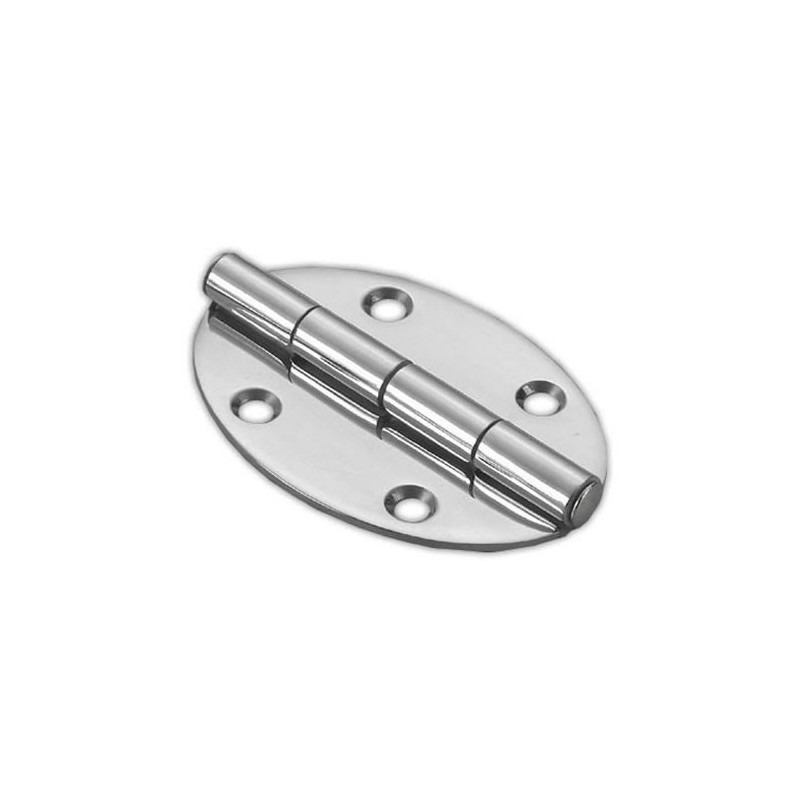 Stainless steel Oval hinge 78x56x2mm with overhanging knuckle OS3845101